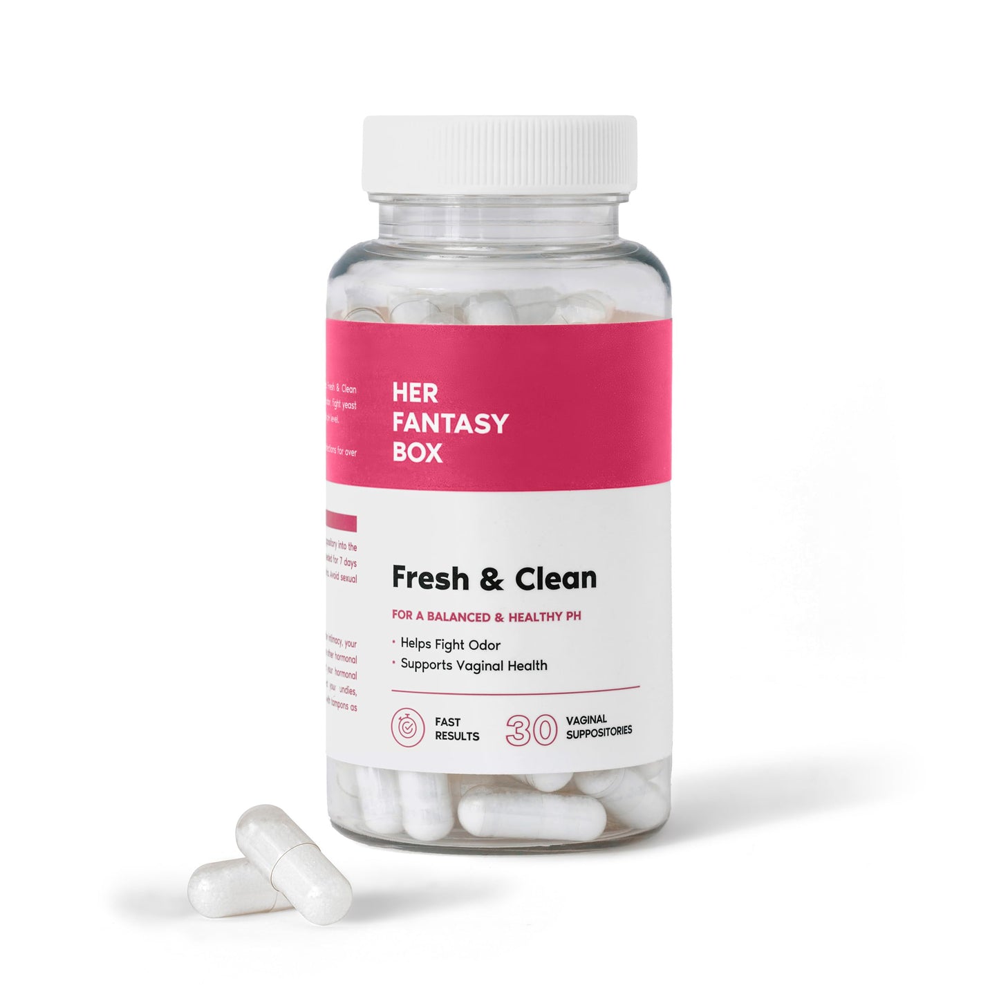 Her Fantasy Box | Fresh & Clean pH Restore Vaginal Suppositories - Natural Vaginal Health Support for pH Balance, Odor Control, and Comfort