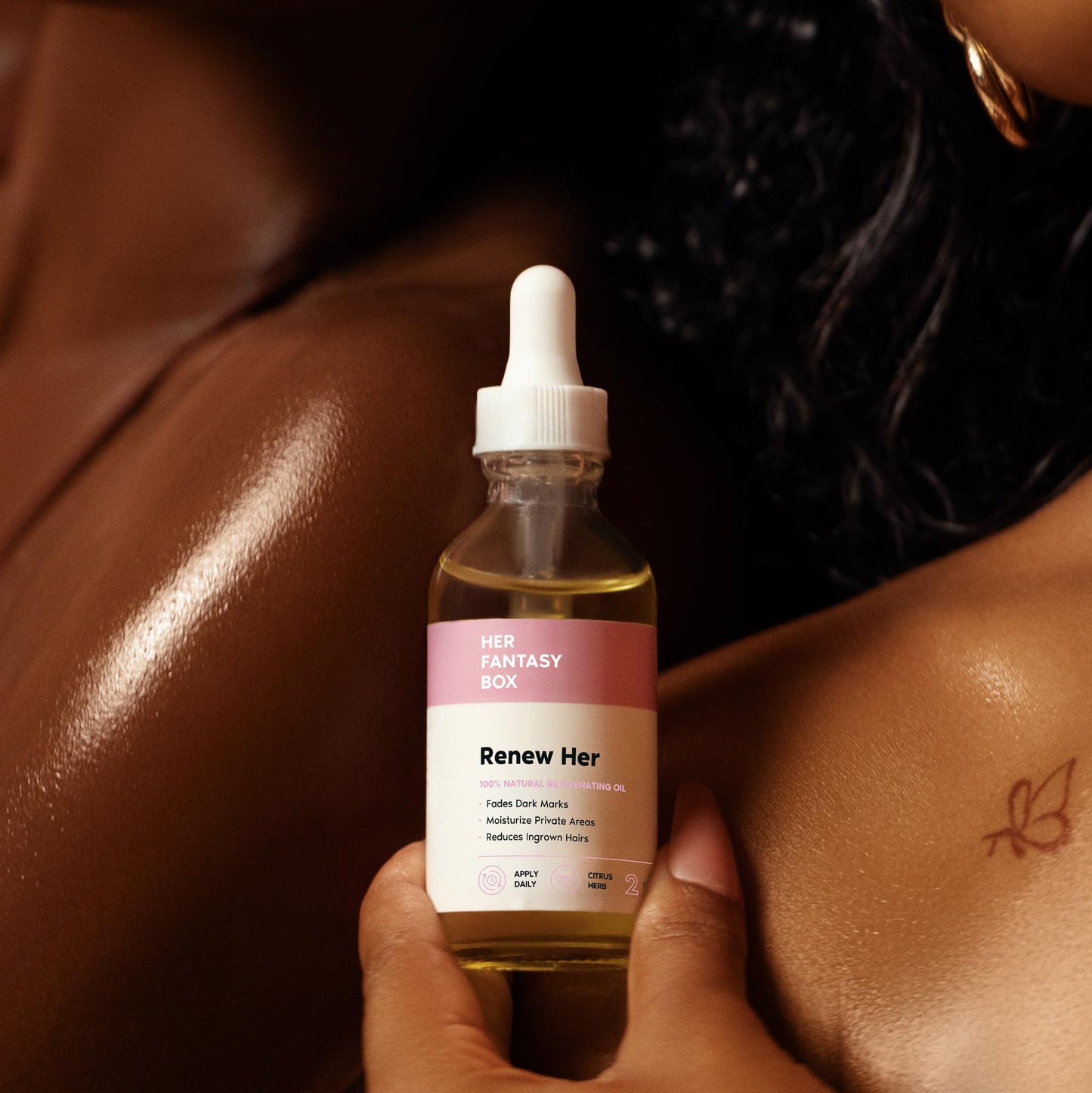 Her Fantasy Box | Renew Her - Natural Rejuvenating Yoni Oil for Dark Spots, Ingrown Hair, and Skin Brightening - Nourishing, Moisturizing Formula for All Skin Types