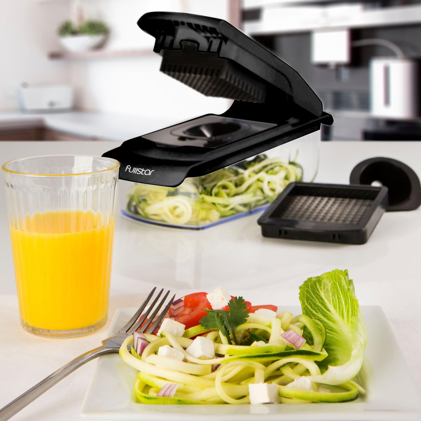 Fullstar The Original Pro Chopper - Vegetable Chopper and Spiralizer, Food Chopper with Container, Fruit Slicer, Kitchen Gadgets & Accessories, Home Essentials (4 in 1, Black)