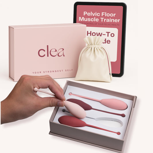Clea Pelvic Floor Muscle Trainer Set for Women - Set of 4 | Premium Weighted Exercise Balls for Women for Pelvic Floor Strengthening and Tightening, Improved Bladder Control, Prolapse Prevention