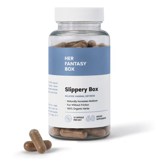 Her Fantasy Box | Slippery Box Feminine Care for Vaginal Health - 60 Fast-Acting Capsules for Women's Wellness, pH Balance, and Intimate Support