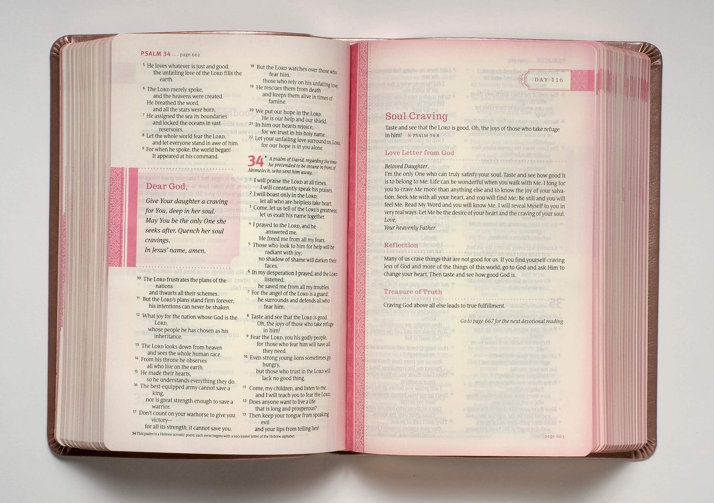 NLT THRIVE Devotional Bible for Women (LeatherLike, Rose Metallic)